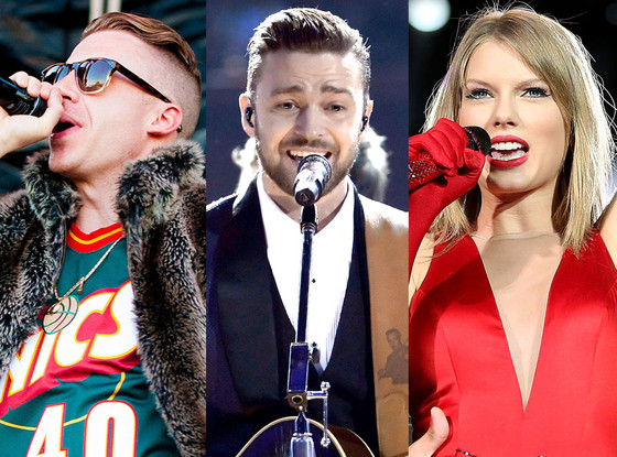 Justin Timberlake, Taylor Swift, Macklemore Justin Timberlake, Taylor Swift, Macklemore